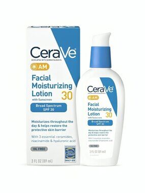 AM Facial Moisturizer SPF 30 | Oil-Free Daily Face Lotion 3oz New in Box